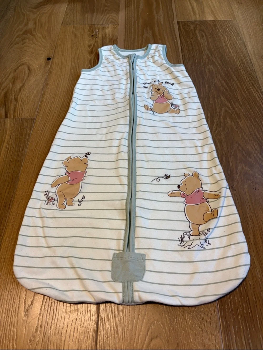 Disney Wearable Winnie The Pooh Baby Blanket Sleep Sack Sleeveless 6-12m Cream